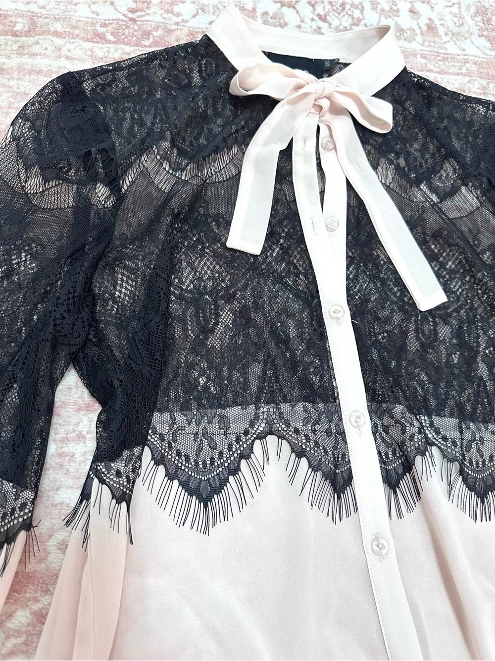ASOS ๐ค Sheer Lace Buttoned Blouse - Picture 4 of 15
